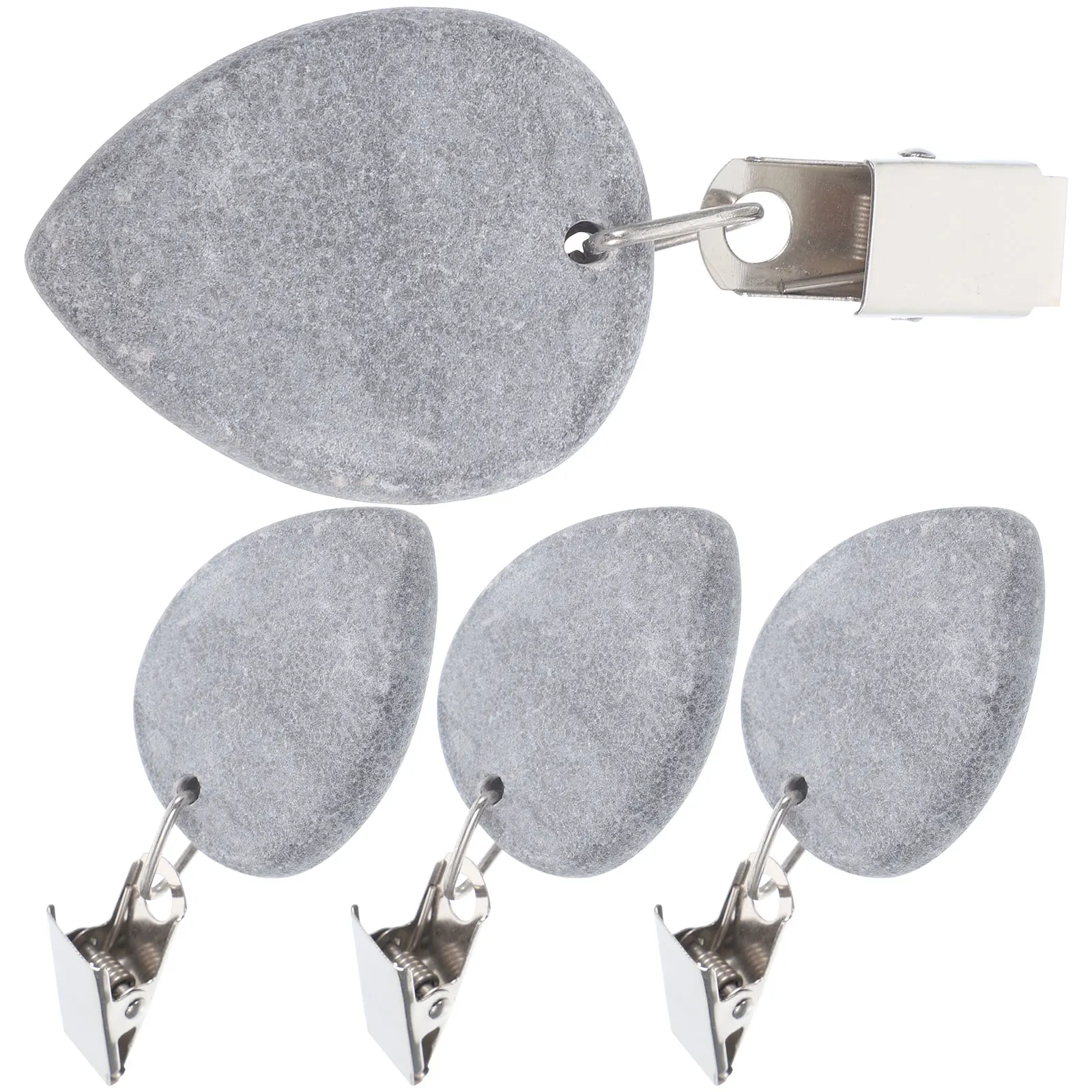 

4pcs Tablecloth 35x45mm Tear Drop Marble Tablecloth Pendant Clips for Restaurant Home Banquet Decorative Reusable White