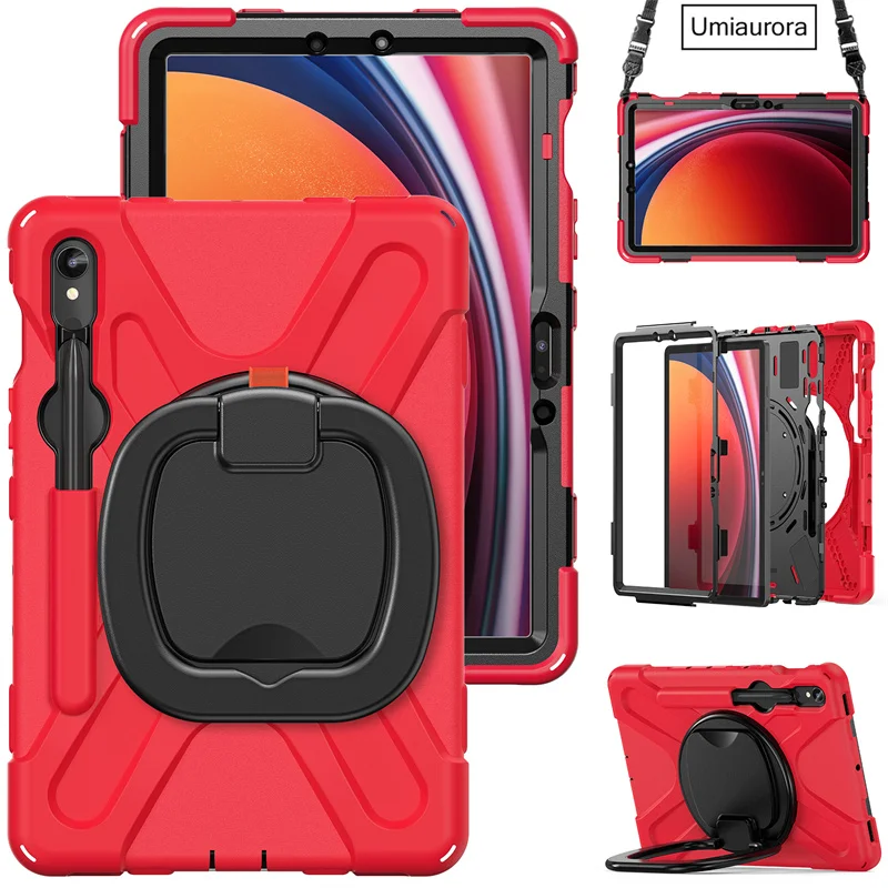 For Samsung Galaxy Tab S9 FE Plus 12.4 inch Case For Galaxy Tab S7 Plus FE S8 Plus Heavy Duty Armor Kids Shockproof Stand Cover