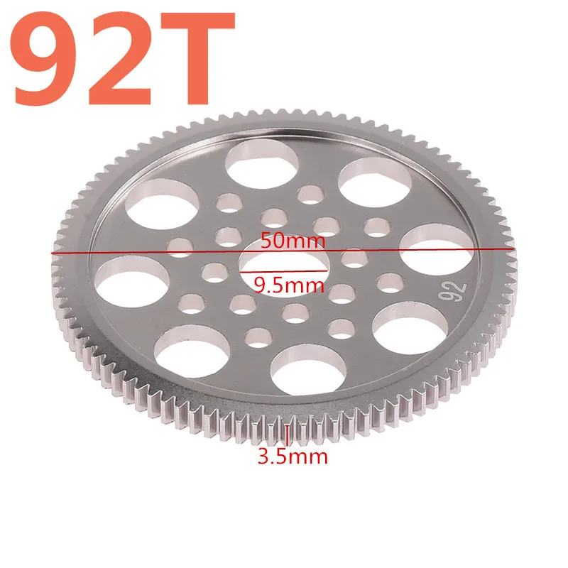 3Racing Sakura Alloy 6061 OP Metal 48P Spur Gear 92T Motor Gear For D4 CS AWD RWD For 1/10 Scale Models Drift Racing Cars RC Car