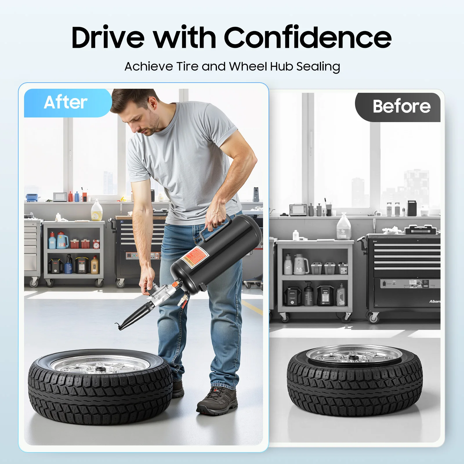Air Tire Bead Sealer 1MPa Reifenfüller-Booster, tragbarer Reifenmontierer, 1 l, für Motorräder und batteriebetriebene Fahrzeuge – Detail 4