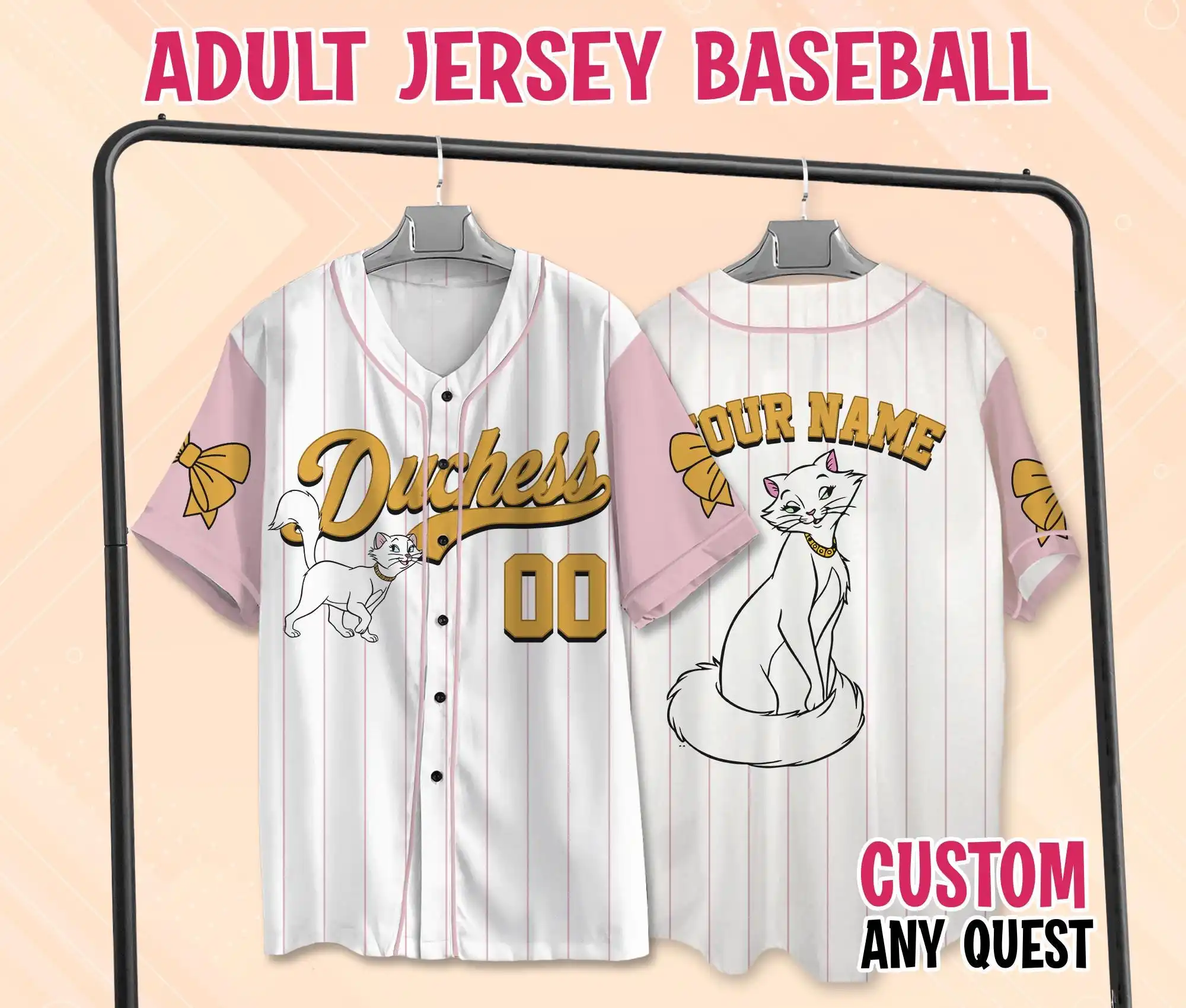 مجموعة ديزني ذا أريستوكاتس البيسبول جيرسي ديزني جيرسي ماري كات قميص ماجيك كينغدوم جيرسي ديزني فاميلي جيرسي