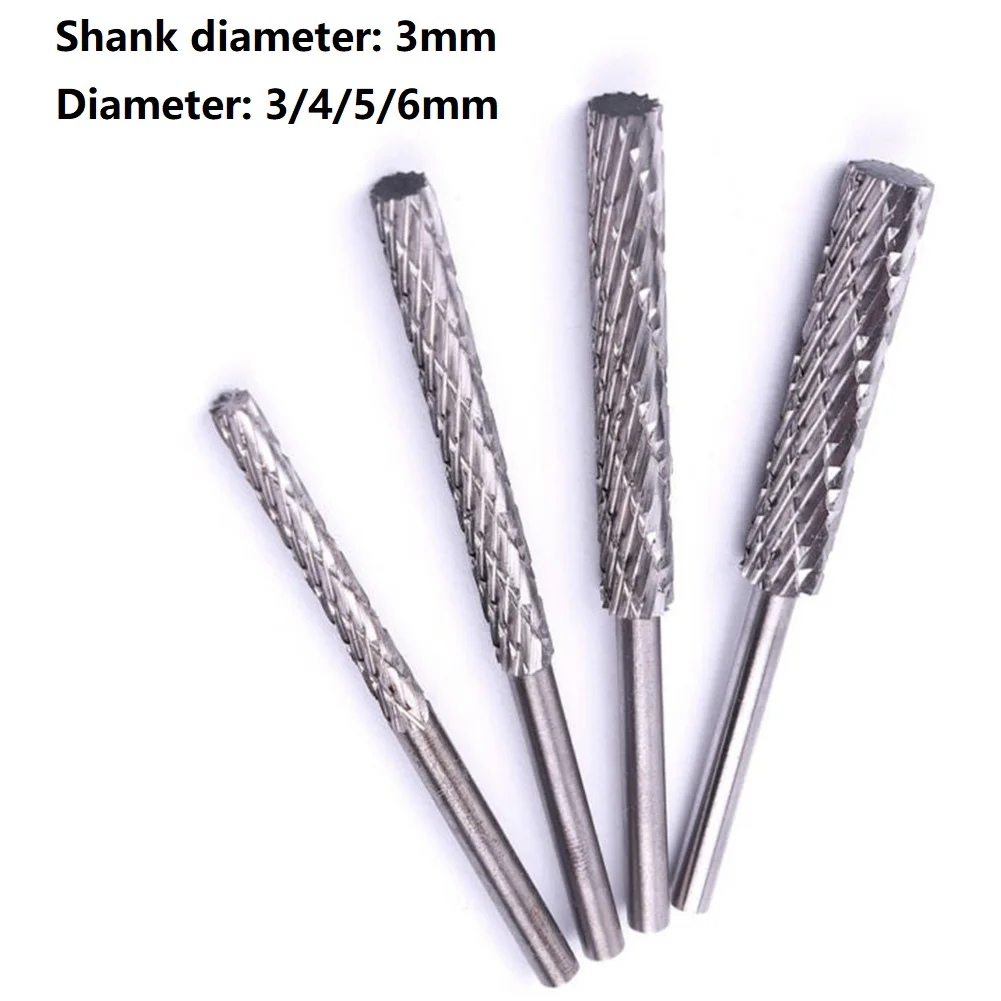 

3/4/5/6MM Rotary Burrs Set High Speed Steel Rotary File For Milling Wood Cutter Drill Bit Engraving Bits Hand Tools