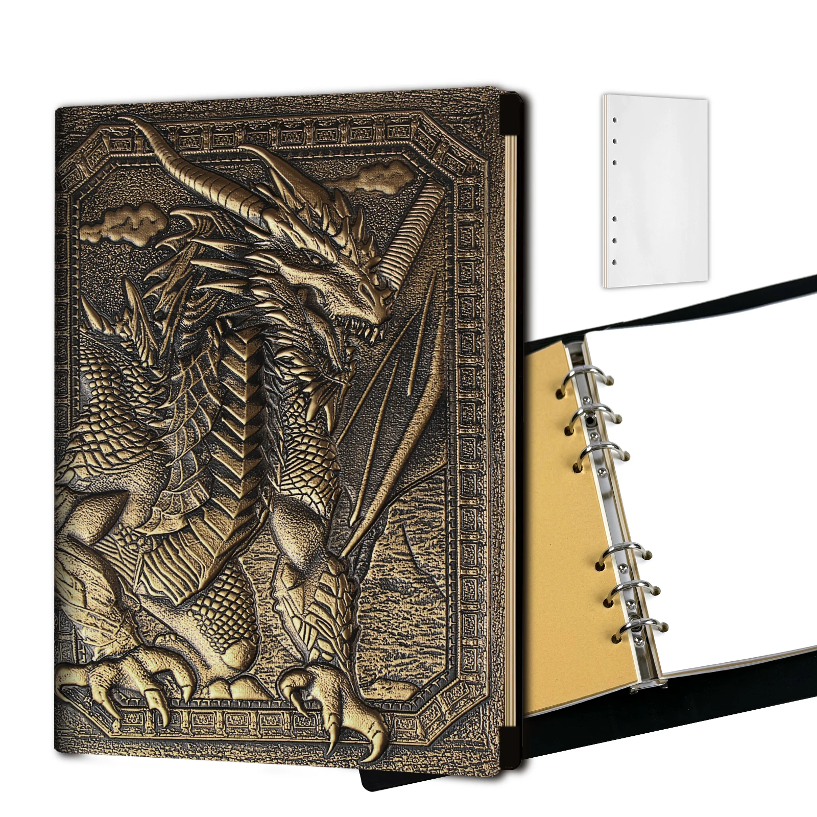 Dragon Embossed Leather Notebook DND Notebook Travel Journal Antique Handmade Journal,Hardcover Liner,Writing Notebook Gift