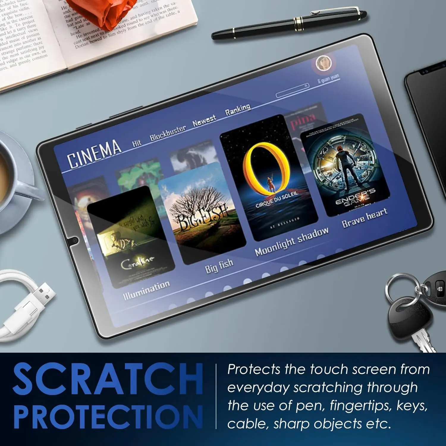 لسامسونج غالاكسي تبويب A9 SM-X110 SM-X115 الزجاج المقسى حامي الشاشة 8.7 بوصة 2023 المضادة للخدش HD واضح طبقة رقيقة واقية