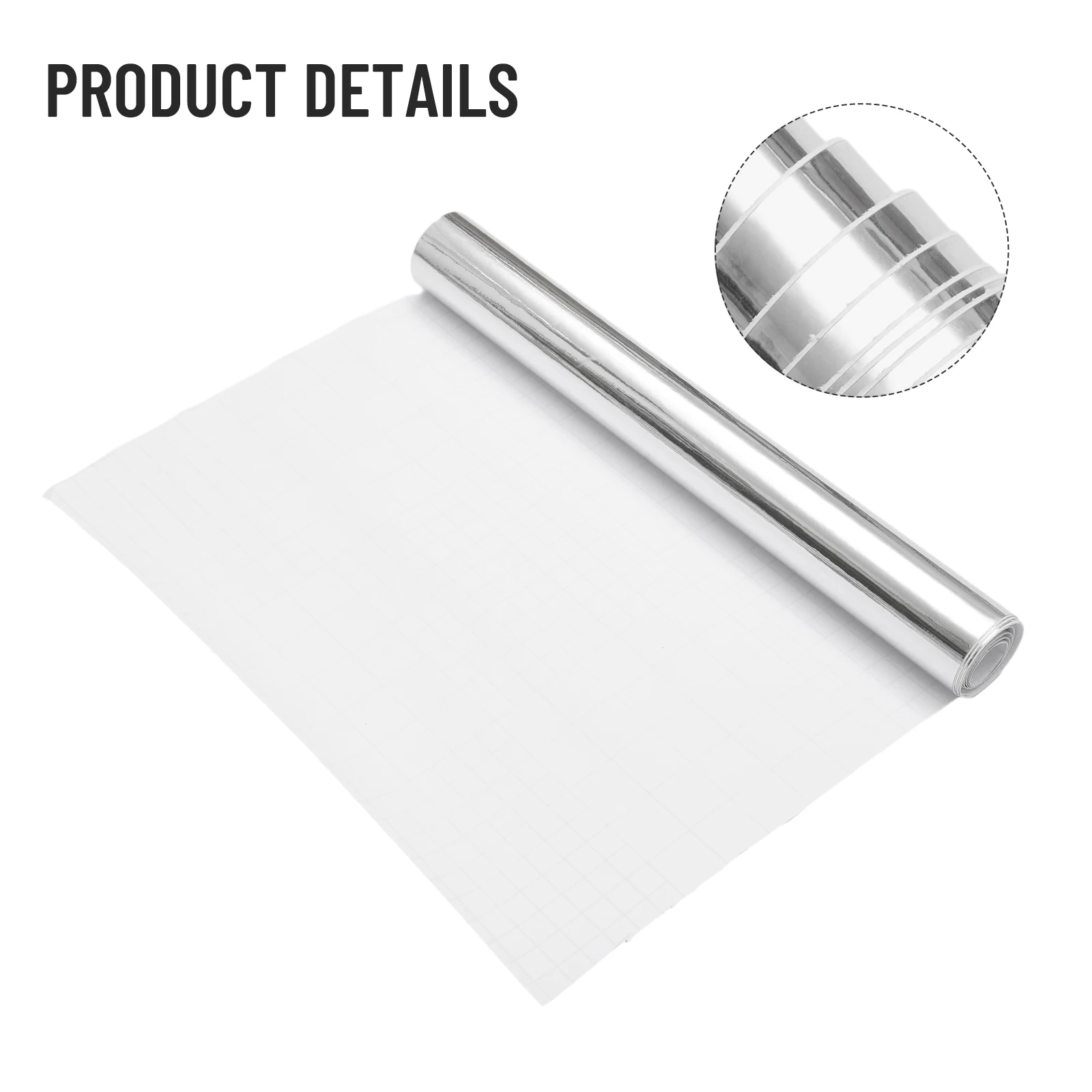 12x60inch Car Sticker Silver Chrome Glossy Mirror Flexible Vinyl Wrap Sheet Film Exterior Replacement Accessory