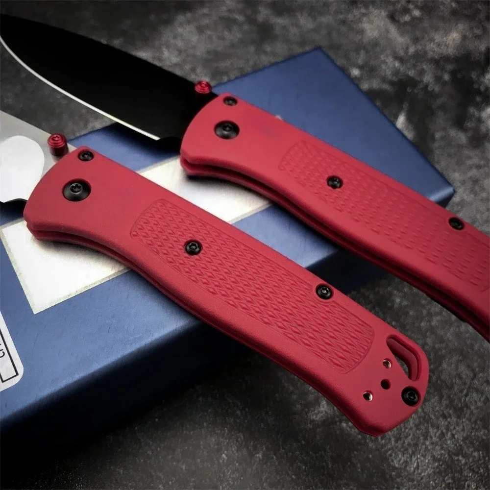New Red Nylon Fiber Handle BM 535 Pocket Folding Knife D2 Blade Jungle Camping Hunting Cutting Survival Self-defense EDC Tools - view 5