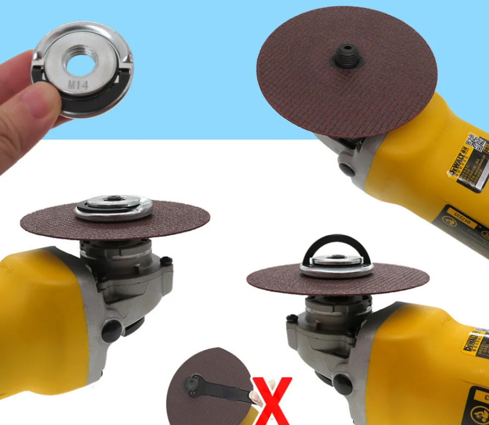 M14 Angle Grinder Quick Release Self-Locking Grinder Pressing Plate Flange Nut Power Chuck for Replacement/Fixing Cutting Discs