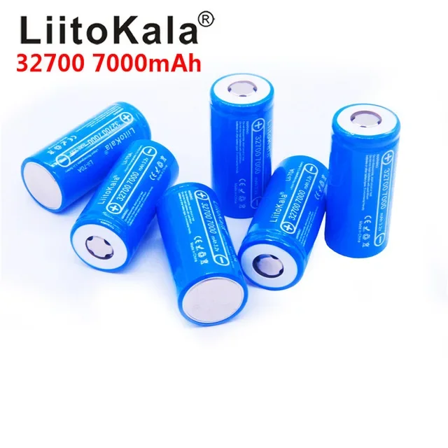 32700 LiFePO4 Lithium Iron Phosphate Rechargeable Battery 3.2V 7000mAh Flat Top Cell for Flashlight, 6500 Battery Replacement