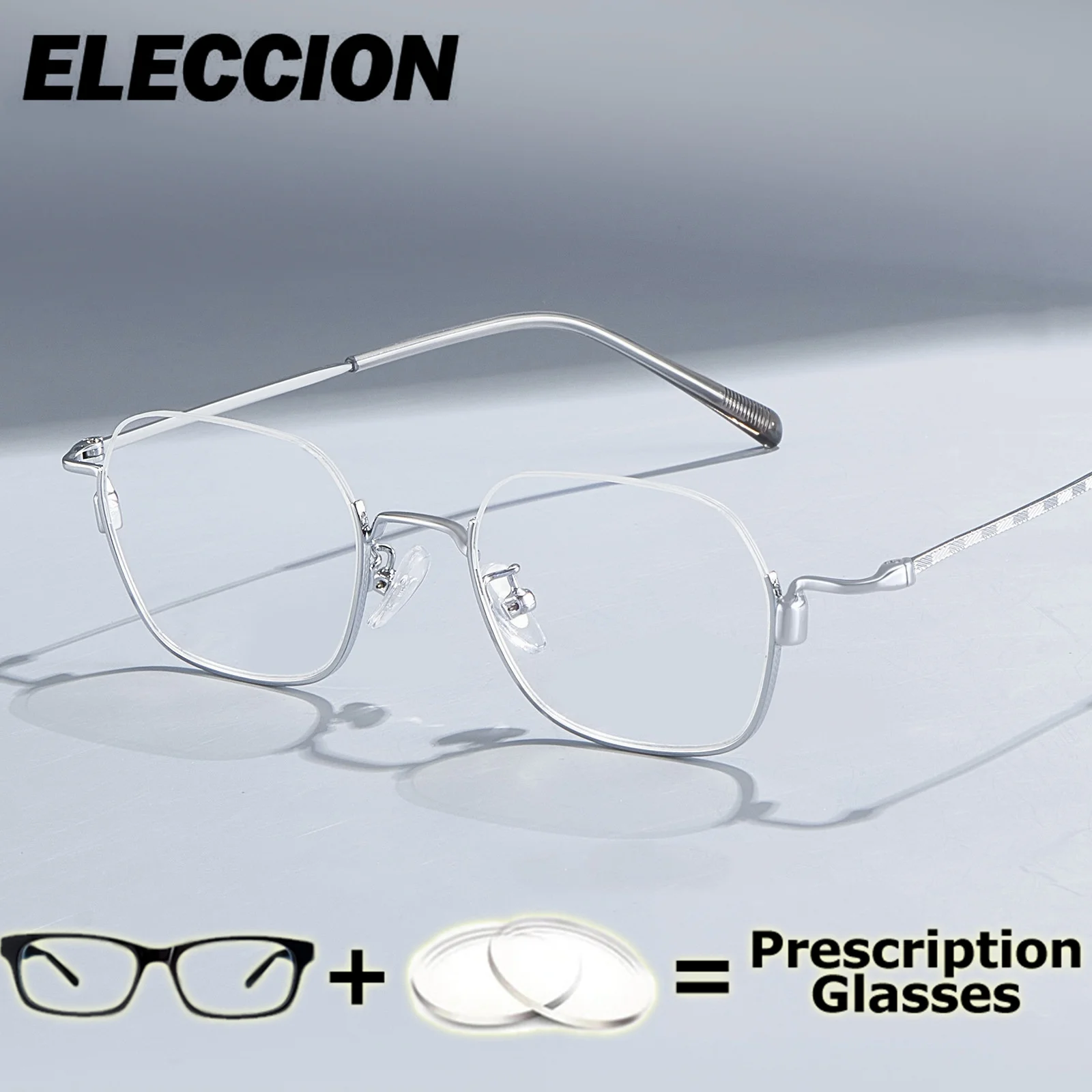 ELECCION Ultralight Anti Blue Ray Nearsighted Glasses Women Men Literary Square Presbyopia Myopia Eyeglasses Prescription