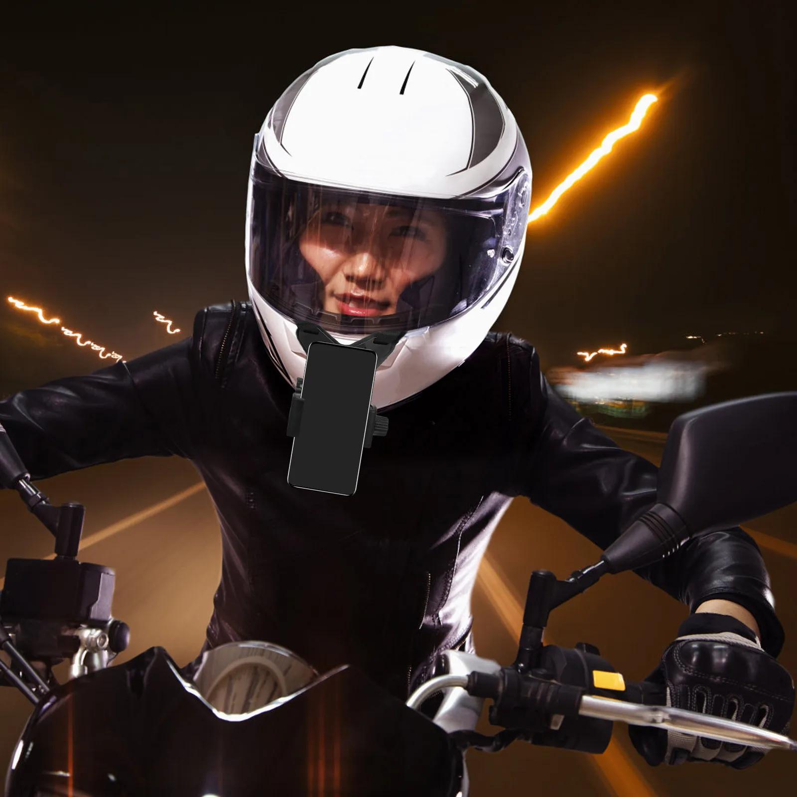 

Phone Mount Motorcycle Adjustable Buckle Chin Strap For Smartphone Camera Road Bike Accessory - Motorbike Phone