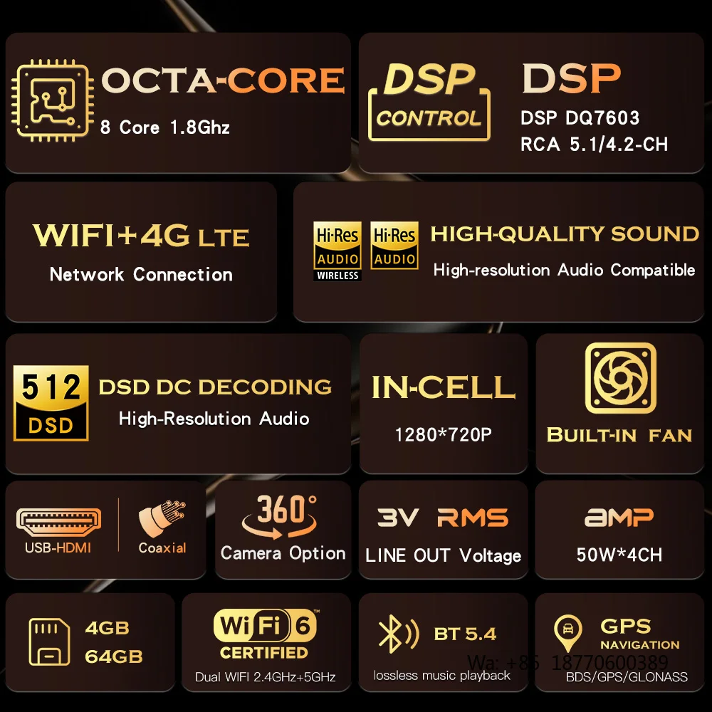 Android 15 Auto 4G LTE DSP BT AM/FM/RDS  8 Core Android Car Stereo 4+64GB With Carplay Car Radio Screen BT WIFI view 5