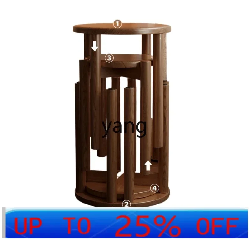 LH  solid wood stool can be stacked on the edge of the household low stool with a universal pulley to move