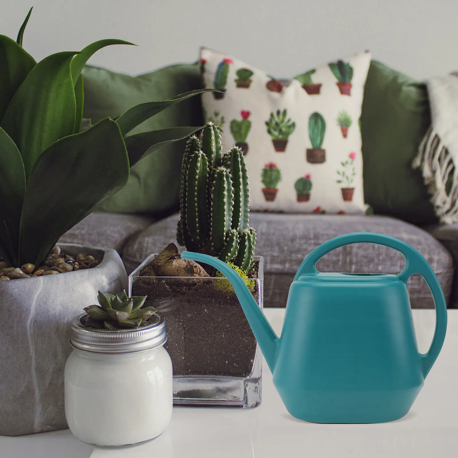 1Pcs 4L Large Capacity Plastic Watering Pot with Extended Spout Comfortable Handle Reliable Gardening Watering Can for Bonsai