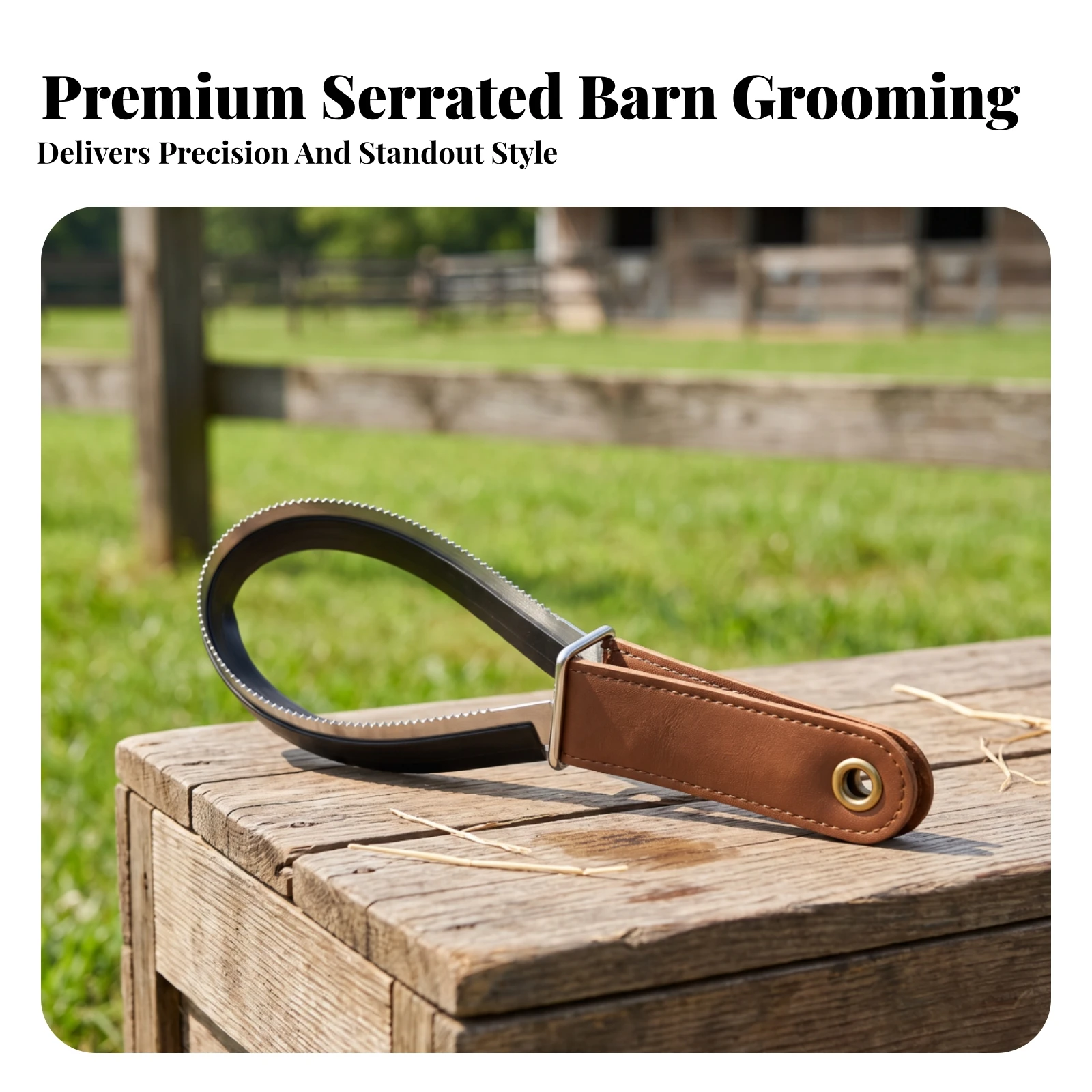 Horse Sweat Scraper Ergonomic Sweat Scraper with Serrated Edge Grooming Tool Easy-Grip Hand-Held for Equestrians, Stable, Barn