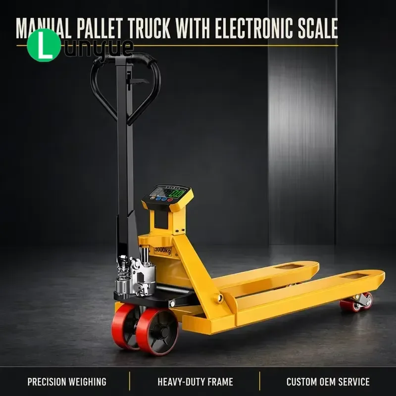 3 Ton Manual Hydraulic Pallet Truck with Electronic Scale Heavy Duty Hand Pallet Jack for Warehouse Logistics Weighing