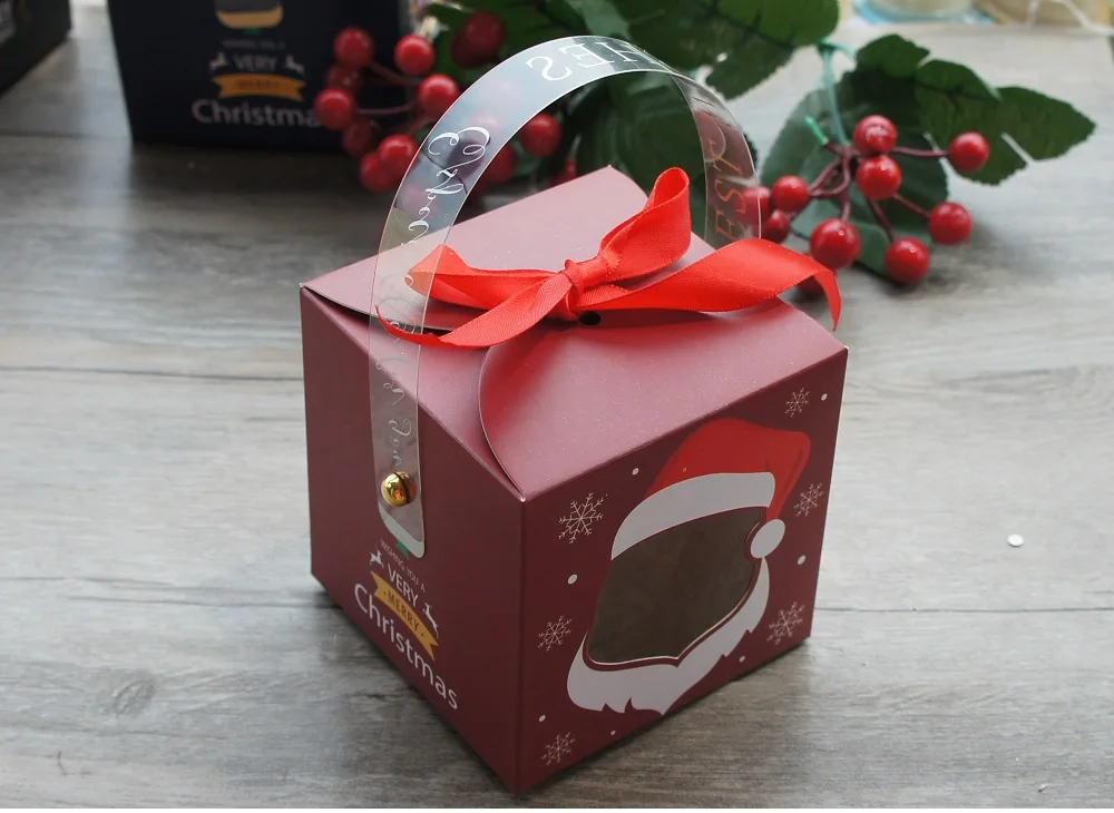 12 Stück Weihnachts-Papierbox mit Fenstergriff, Pralinenschachtel, Seife, Kerze, Kekse, Süßigkeiten, kleine Geschenkverpackung, Partygeschenke, Dekor – Detail 5