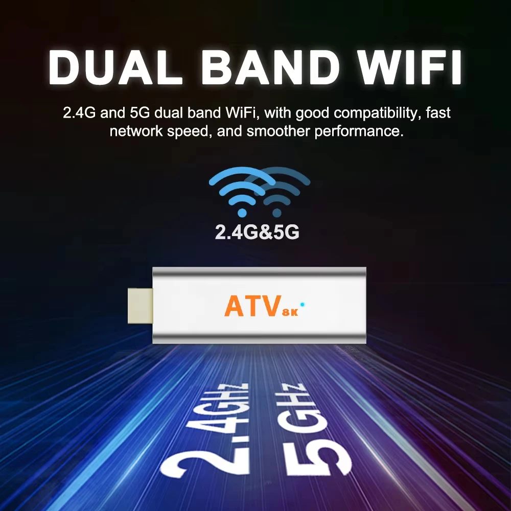 2026 Q15 ATV TV Stick Android 16 Allwinner H313 Dual WiFi Bluetooth 6.0 8K Ultra HD 8GB+256GB Voice Remote Google Assistant view 5