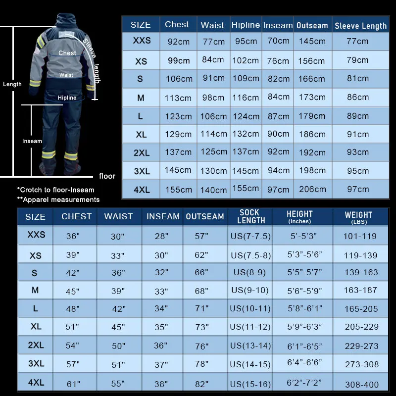 Reflective Survival Water Rescue Drysuits 4-Layer 100% Waterproof Men’s Kayak Canoe Dry Suits Safety Clothing for ATV/UTV Sports