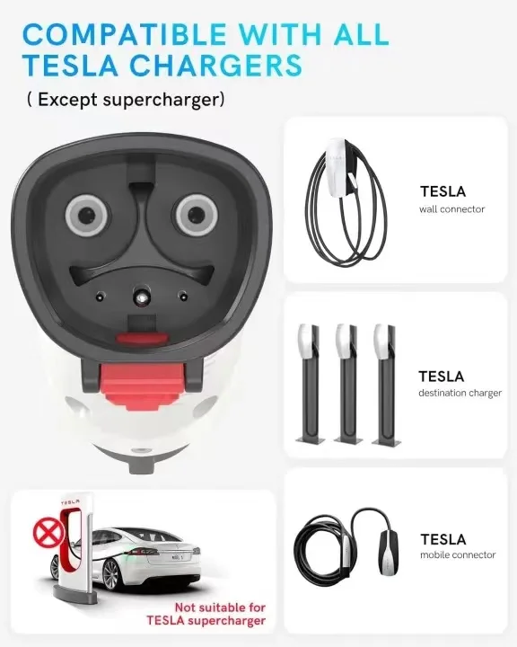 Adaptateur de chargeur pour vรฉhicule รฉlectrique, convertisseur VOPE1, J1772, 60A, 250V