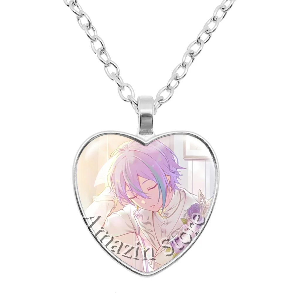 New Style Pendant Project SEKAI Anime Wonderlands×Showtime Kamishiro Rui Glass 25mm Heart Necklace Jewelry Souvenir For FansGift