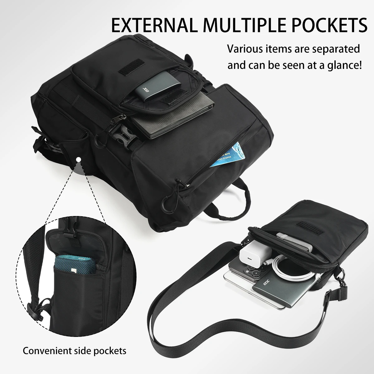 Tigernu حقيبة ظهر عادية للرجال حقيبة السفر حقائب لأجهزة الكمبيوتر المحمول 15.6 ''أزياء حقيبة المدرسة الذكور التنقل على ظهره المدرسية #6