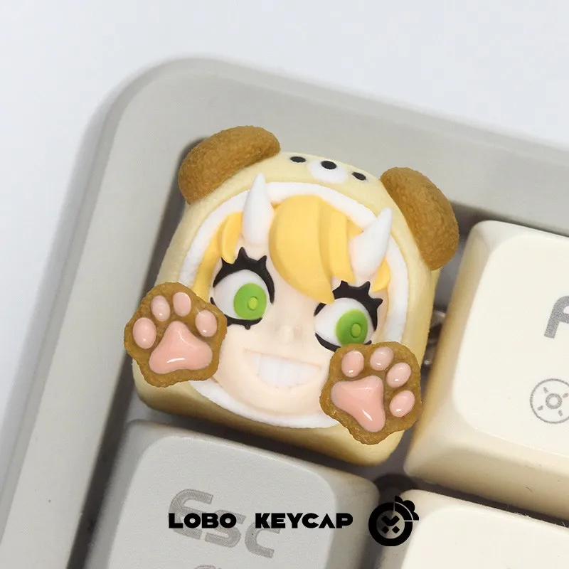 Колпачки для клавиш LOBO Lilith, милые колпачки для клавиш ручной работы из смолы, механические колпачки для клавиш, индивидуальные игровые аксессуары, подарок