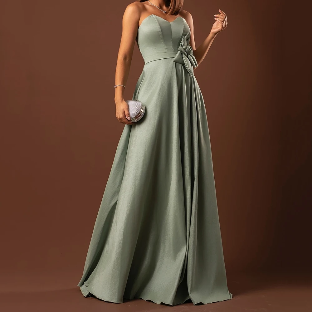 

Индивидуальные вечерние платья трапециевидной формы длиной до пола, без бретелек, без рукавов, платье для выпускного вечера Fsahion с цветами, простое драпированное вечернее платье с открытой спиной