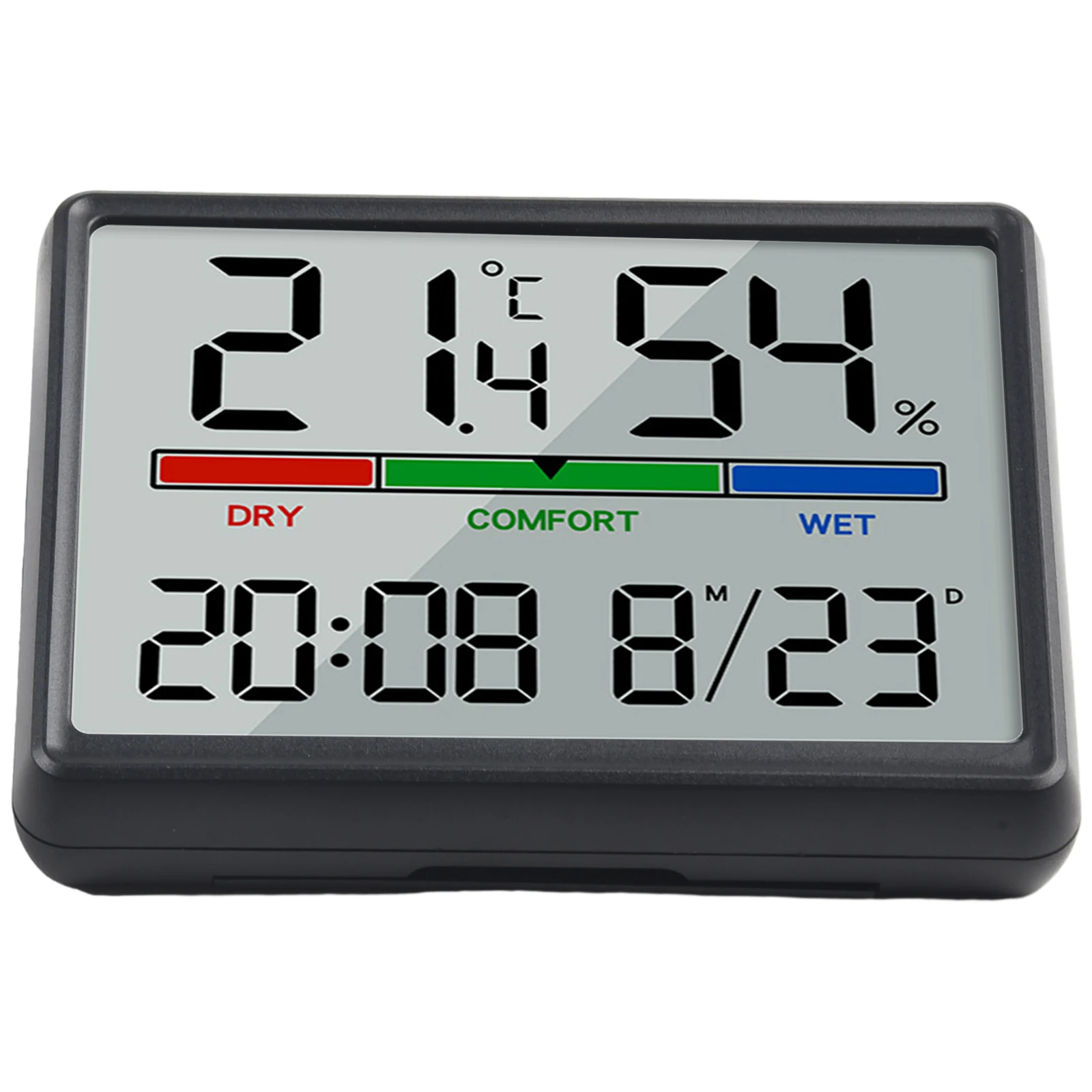 Battery Powered Clock Digital Wall Clock Support Stand Displays Time And Temperature Magnetic Design For Home For Refrigerator