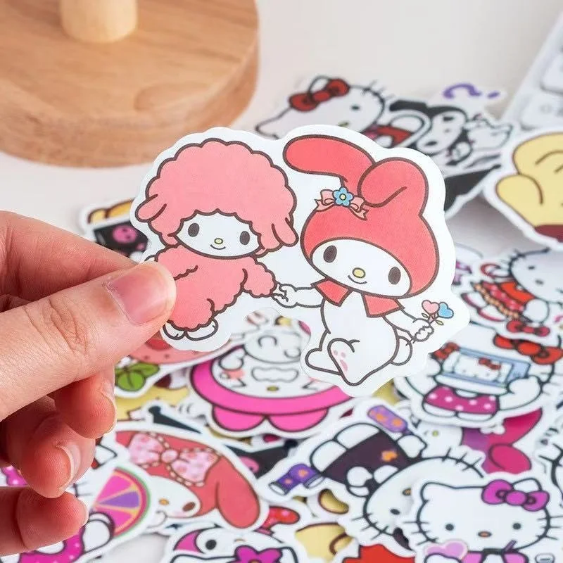50 قطعة ملصقات الأطفال الكرتون Kuromi مرحبا كيتي الشارات لعب لفتاة الكمبيوتر المحمول Kawaii الجمالية أنيمي الديكور الاطفال ملصق #5