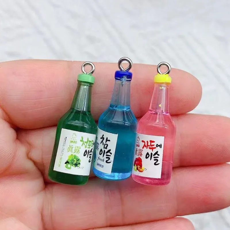 10pcs Alcohol Drink Bottle Charms Simulation Beverages Pendants for Earrings Necklaces Keychain DIY Jewlery Making Craft