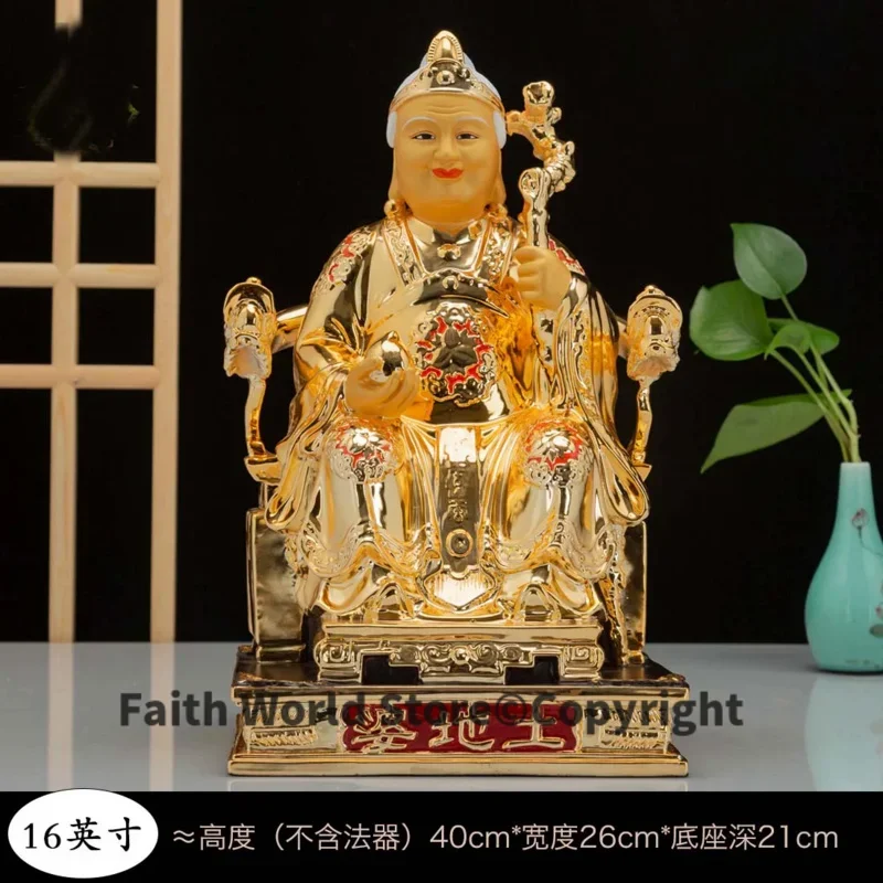 كبير آسيا ضريح المذبح العبادة أعلى عالية الجودة طلاء الذهب النحاس TU DI GONG PO إله الثروة الجثث بوذا تمثال الحماية