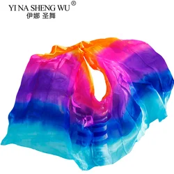 Belly Dance Silk Veils Light Texture Veil 100% Real Silk Belly Dancing Mixing Color Veil Customized Dance Performance Props