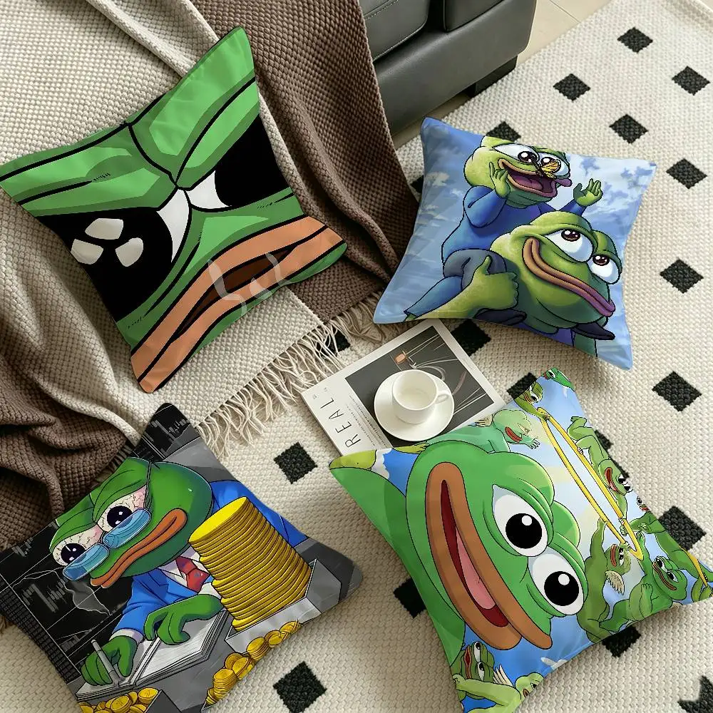 Popular Internet Meme Sad Frog 45*45cm Cushion Cover Pillow Cover Decor Pillowcase Home Pillowcase for Couch Pillow
