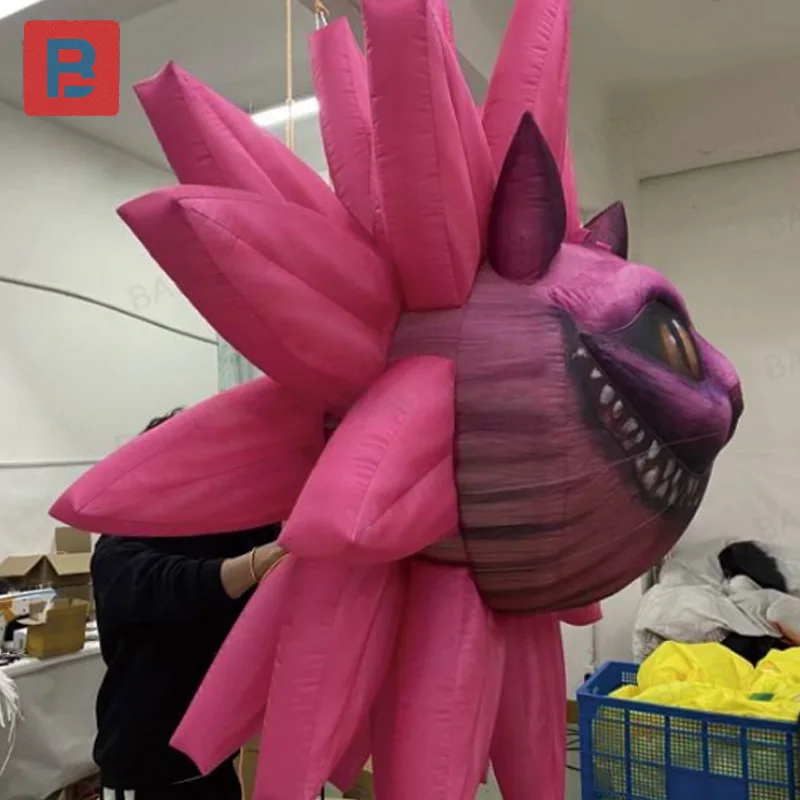 팽창식 체셔 고양이, 송풍기 포함, 팽창식 꽃, 팽창식 만화 캐릭터, 쇼핑몰 광장 행사 장식 소품