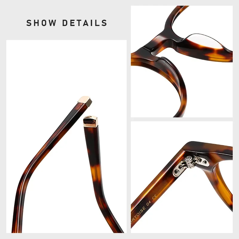 KUXA نظارات ريترو السلحفاة خلات الرجال النساء تصميم جديد نظارات وصفة طبية لين اللونية قصر النظر البصرية مد البصر نظارات