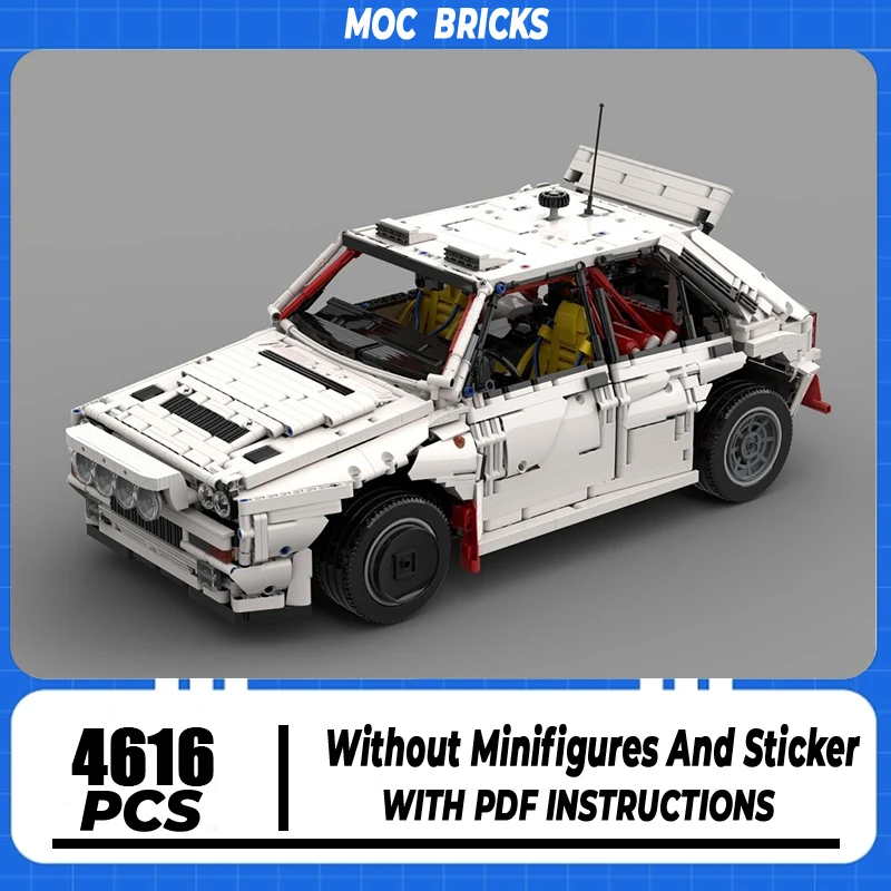 

Moc Building Blocks Famous HF Integrale Racing Car Model Technology Bricks Champion Speed Car DIY Assembly Toy Construstion Gift