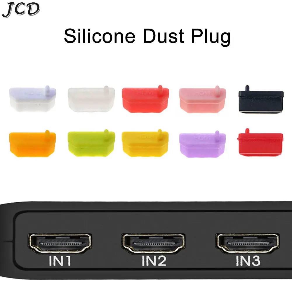 JCD 10 sztuk silikonowa zatyczka przeciwpyłowa uniwersalny pyłoszczelny port USB pokrywa interfejsu HDMI czarna do laptopa komputer stancjonarny