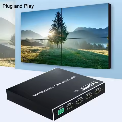 HD 4K 2x2 DVI HDMI Video Wall Controller 1080P 60Hz 1X2 1X4 1X3 Multi Monitor Splicing Processor 4 Way TV Splicer Box 180° Flip