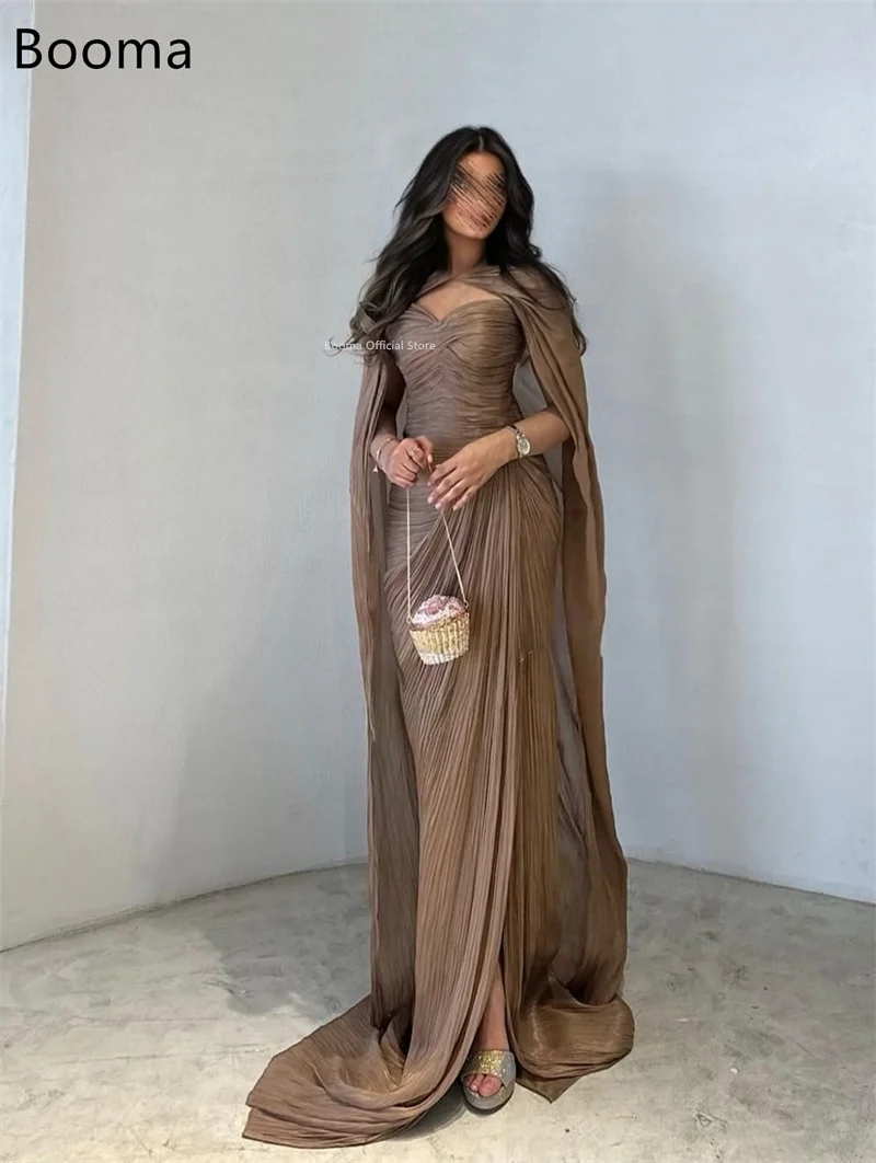 Booma Meerjungfrau, seitlich geteilt, glänzend, für Damen, Abschlussball, formelle Kleider für Damen, Falten-Abendkleid, ärmellos, einfach, individuell gestaltet, 2025,