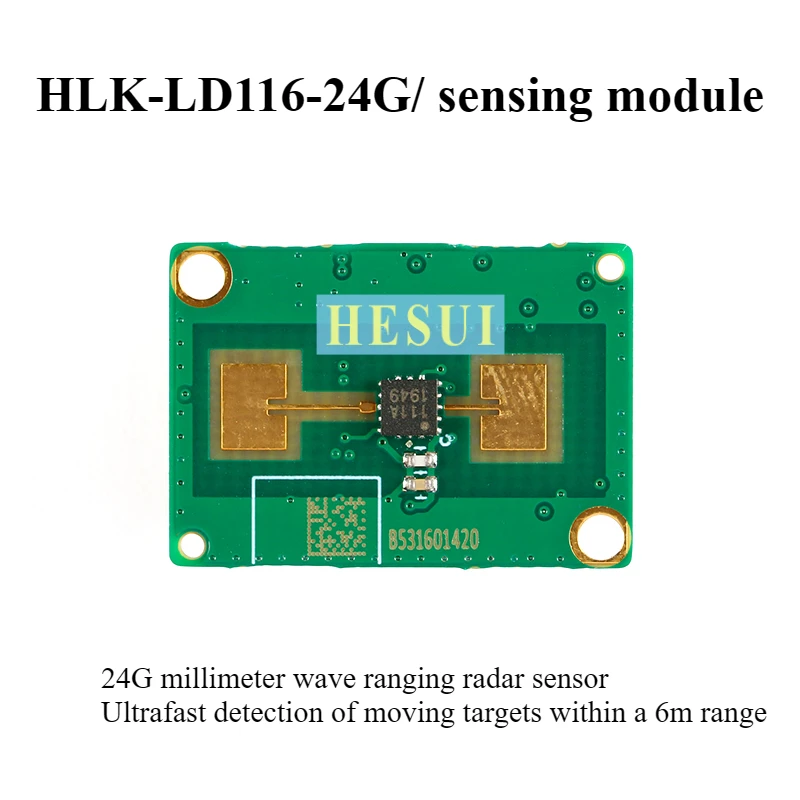 HLK-LD116-24G 24GHz Ohmeter Wave Radar Sensor, PIR Motion Monitoring Module, Detecção De Baixo Consumo De Energia