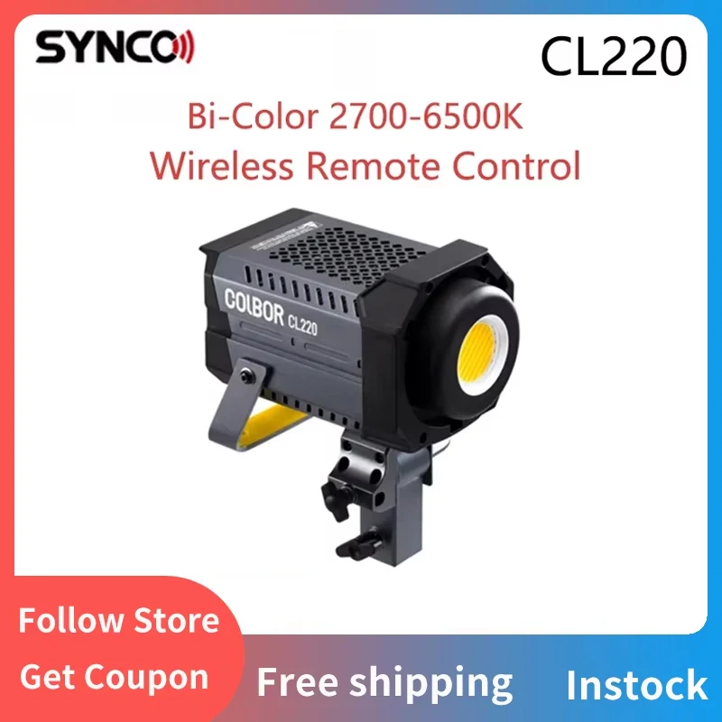 Synco COLBOR CL220 200W 2700-6500K Bi-Color PhotographyCOB Video Light with APP Control for Live Stream Video Studio Photo