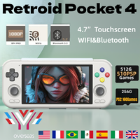 Retroid Pocket 4 RP4 Handheld Video Game Consoles 4G+128GB 4.7 Inch Android 13 WiFi 6.0 Bluetooth5.2 PSP PS2 Portable consoles