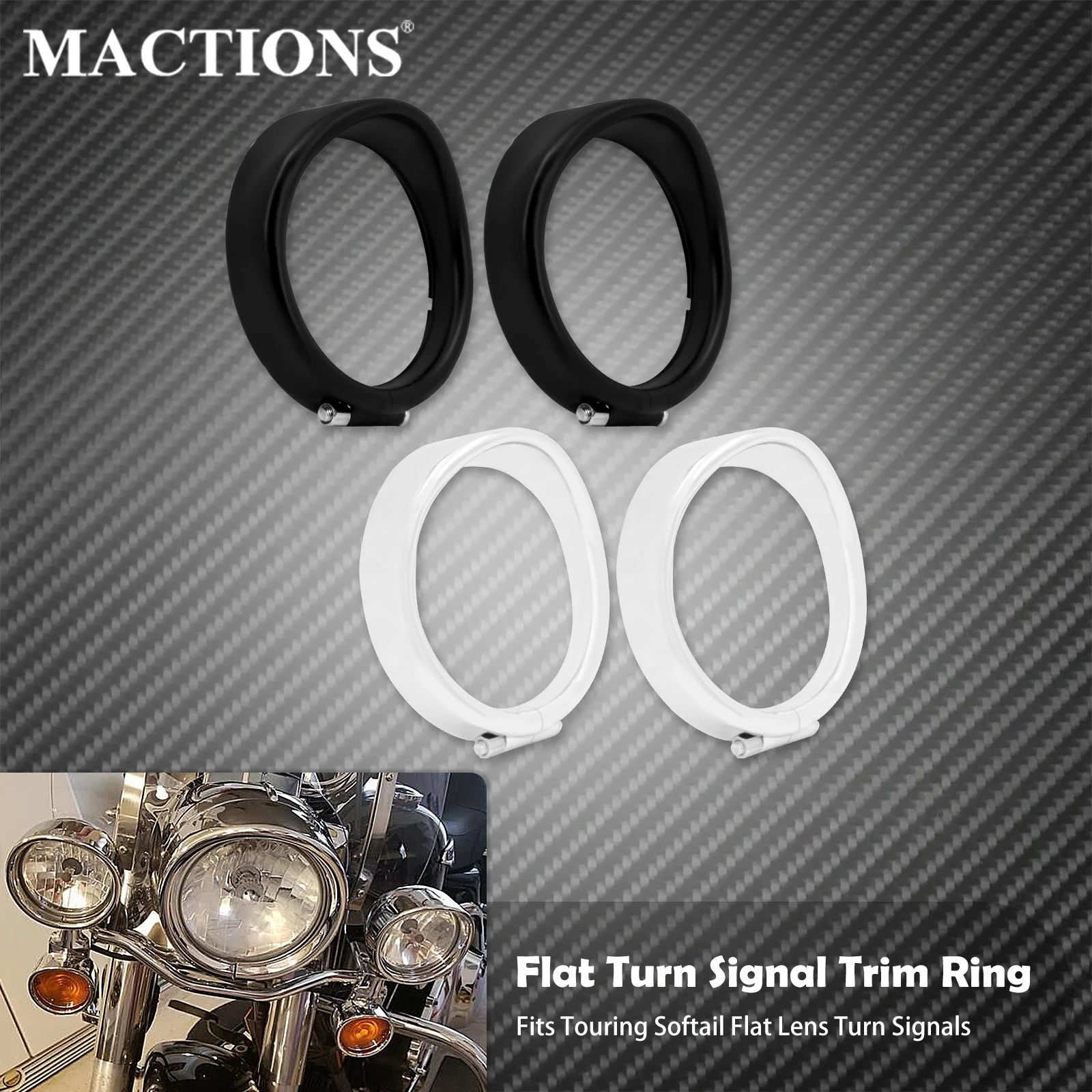

Декоративные накладки на поворотники для мотоциклов, плоские линзы с резиновыми кольцами, 2 шт., для Harley Touring Softail FL Road King