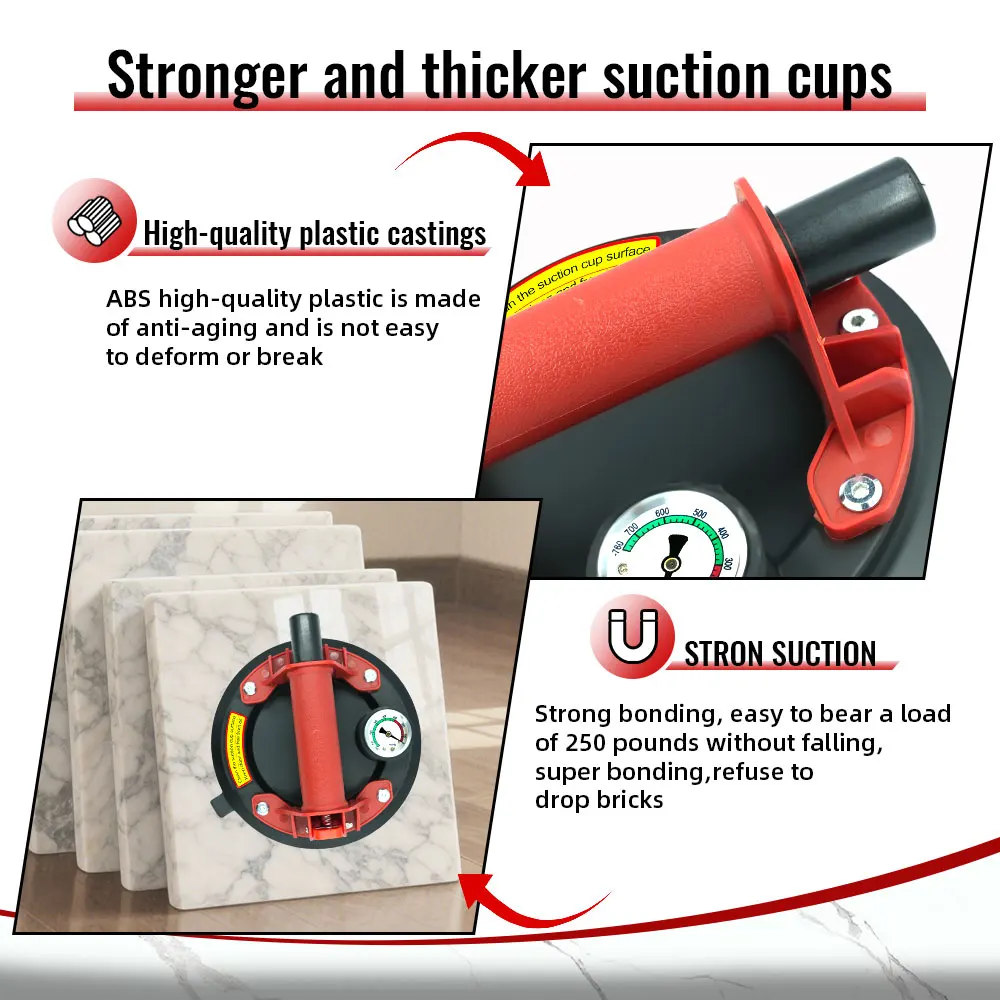 رفع مكنسة كهربائية يدوية محمولة 8 بوصة 250 كجم مضخة رفع من حجر الألياف الزجاجية شديدة التحمل مناسبة للبلاط الزجاجي وما إلى ذلك