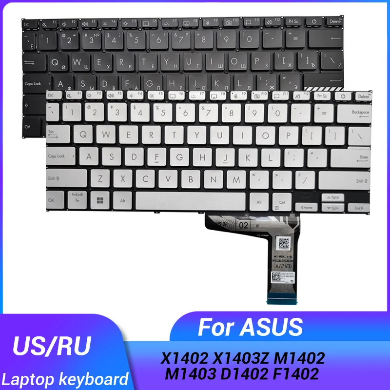 New For ASUS ADOL14Z X1402 X1403Z M1402 M1403 D1402 F1402 US / Russian Keyboard Backlit