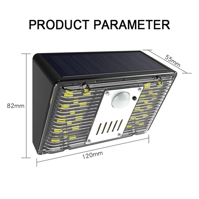 Lampada di allarme a luce solare Telecomando Allarme di sicurezza Sensore di movimento Sirena di allarme Rilevatore 129DB per cortile domestico Installazione semplice all'aperto