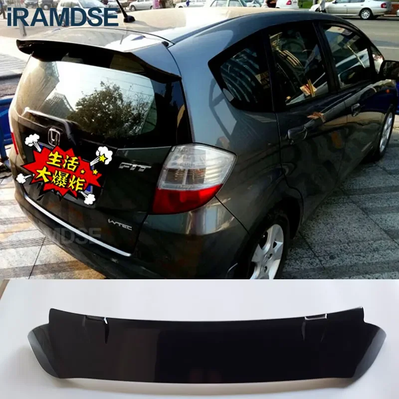 Spoiler for Honda JAZZ Fit 2008 - 2013 Rear Wing  ABS Material Car Roof Accessories