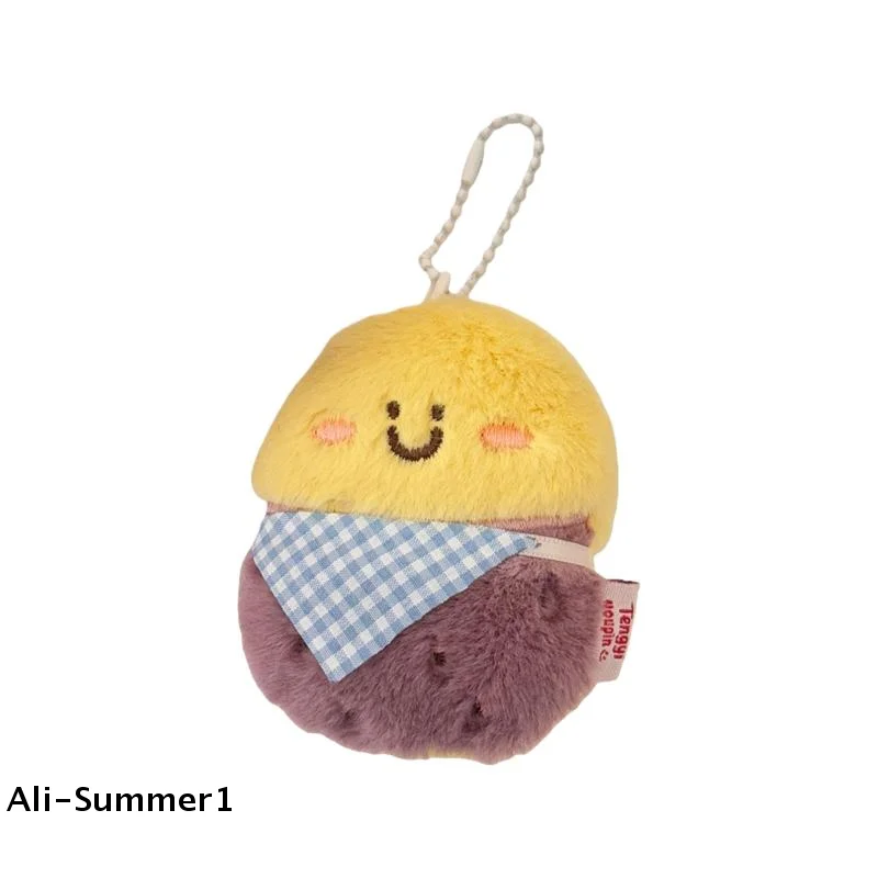 【E】Cute Cartoon Delicious Food Plush Doll Pendant Keychain Kawaii Oranges Potatoes Backpack Decoration Pendant Accessories Gift