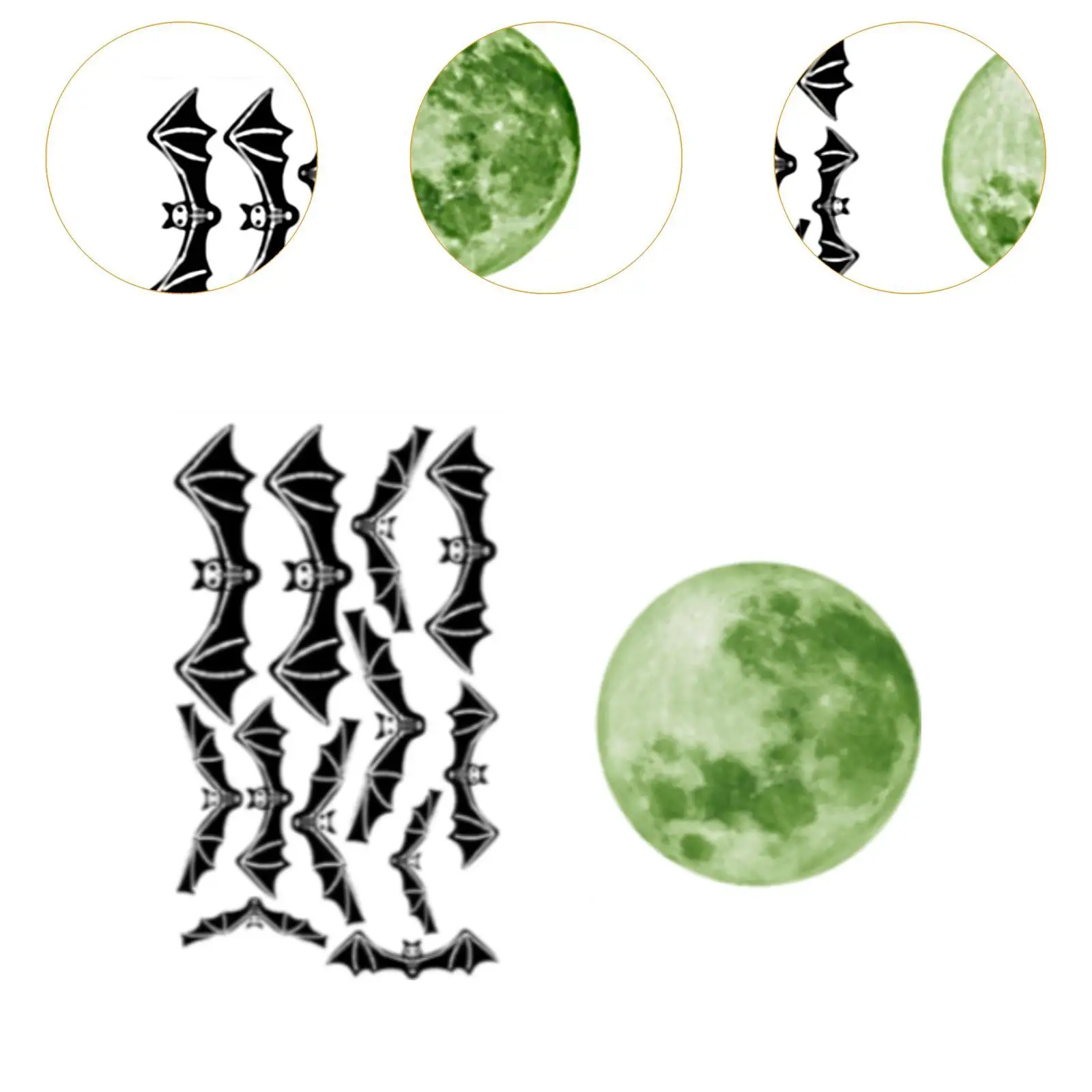 Luminous Halloween Stickers Photography Prop Halloween Glow Sticker for Wall Corner Playroom Bathroom Wall Door Window Kitchen