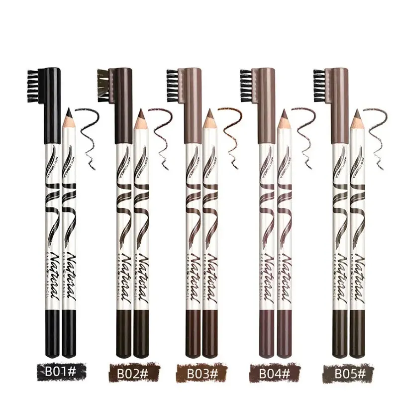 Hard Core Eyebrow Pencil, Thin Eyebrows with Eyebrows, 12 Pieces, Five Colors with Distinct Roots